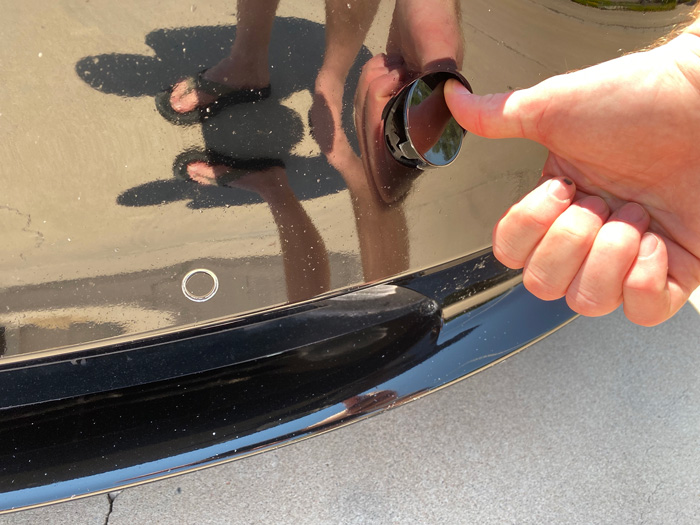 Flip cap outward