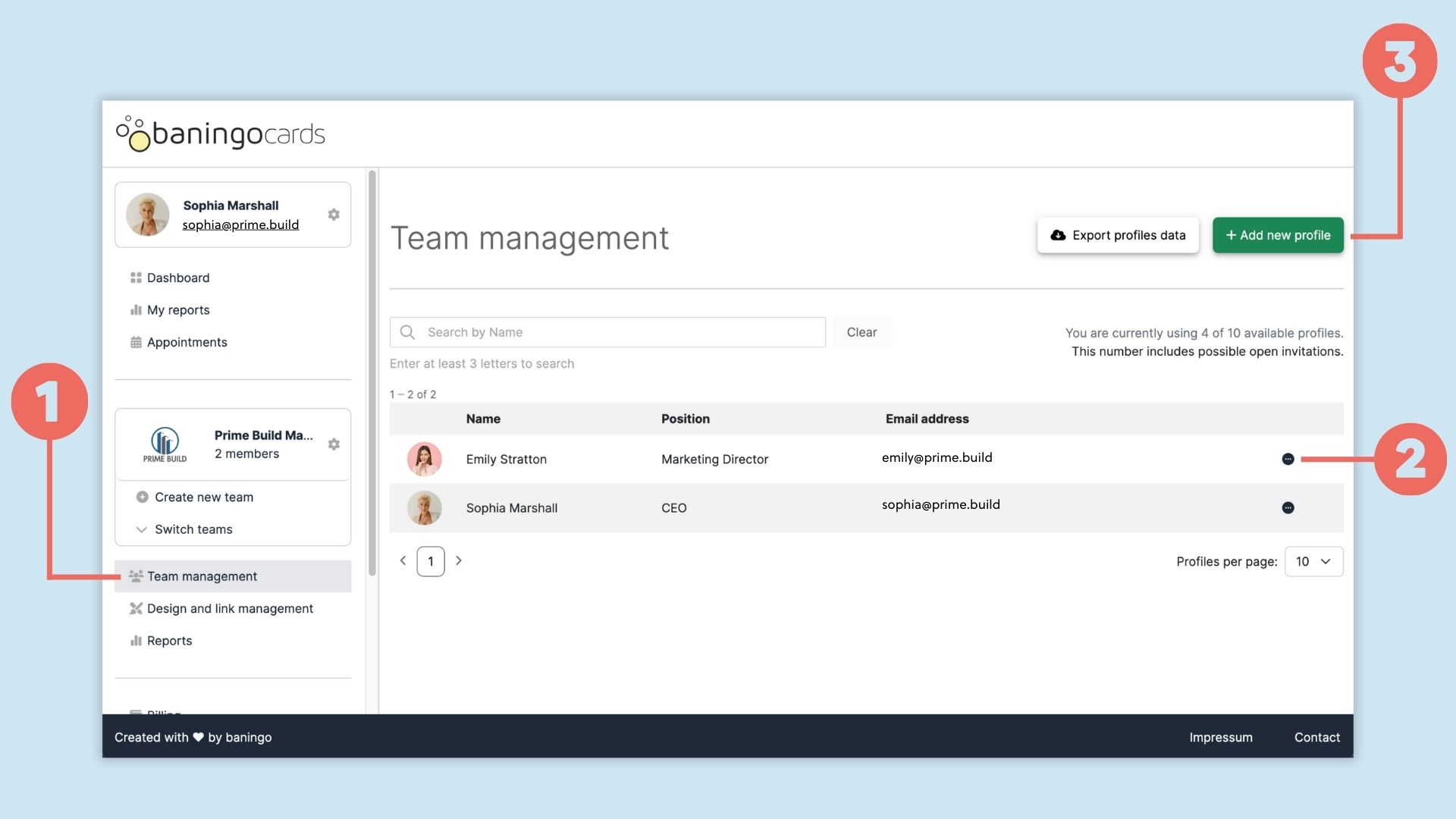 How to add or delete a team member?