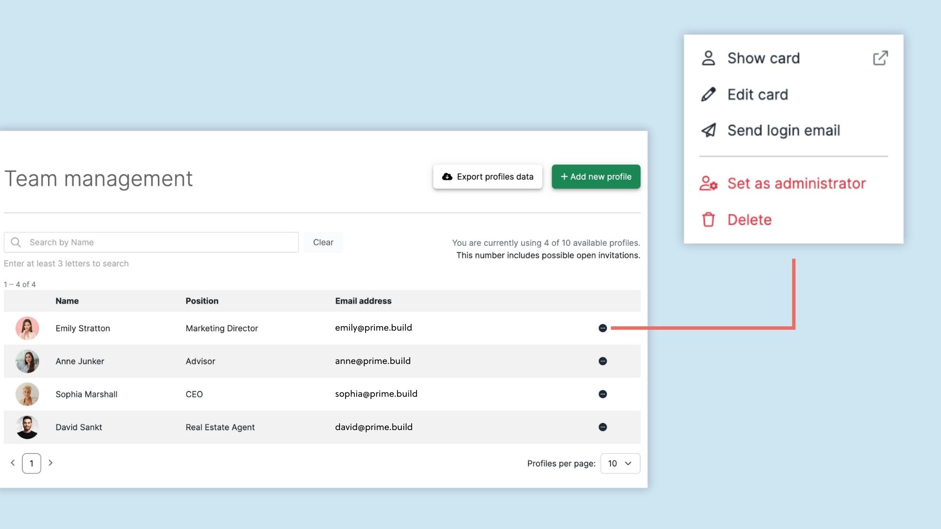 How to add or delete a team member?