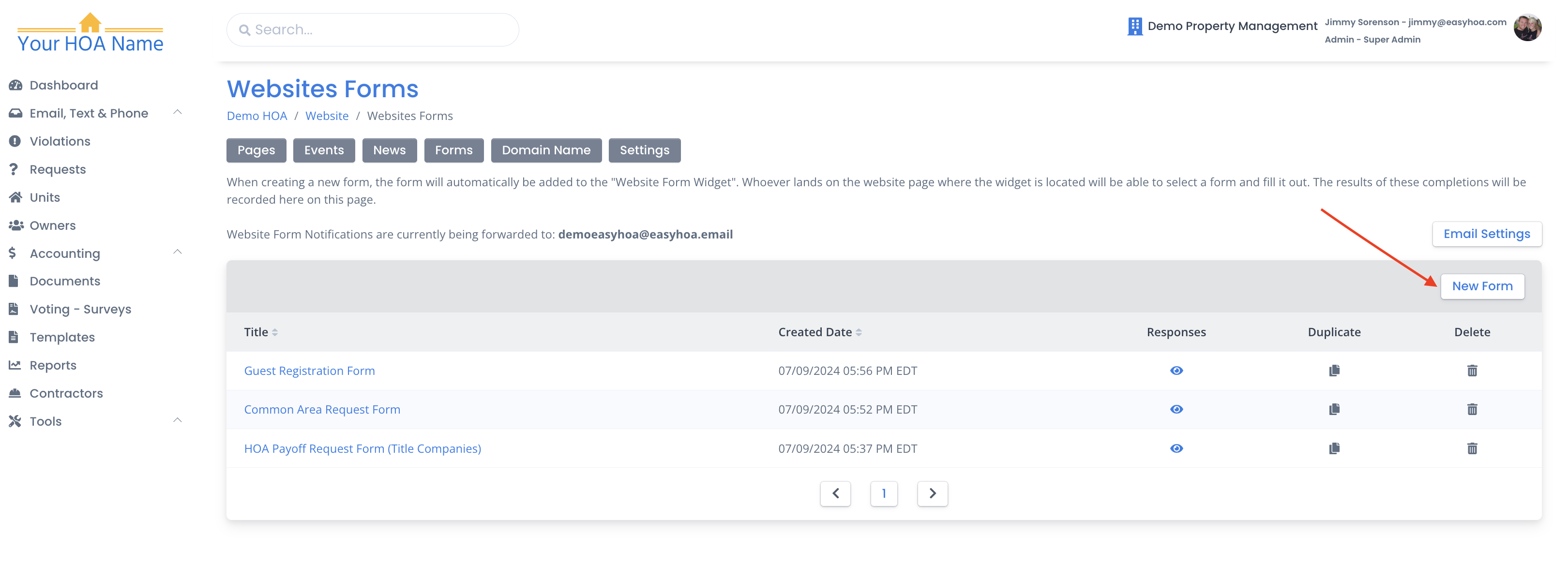 Website Forms | Help Center