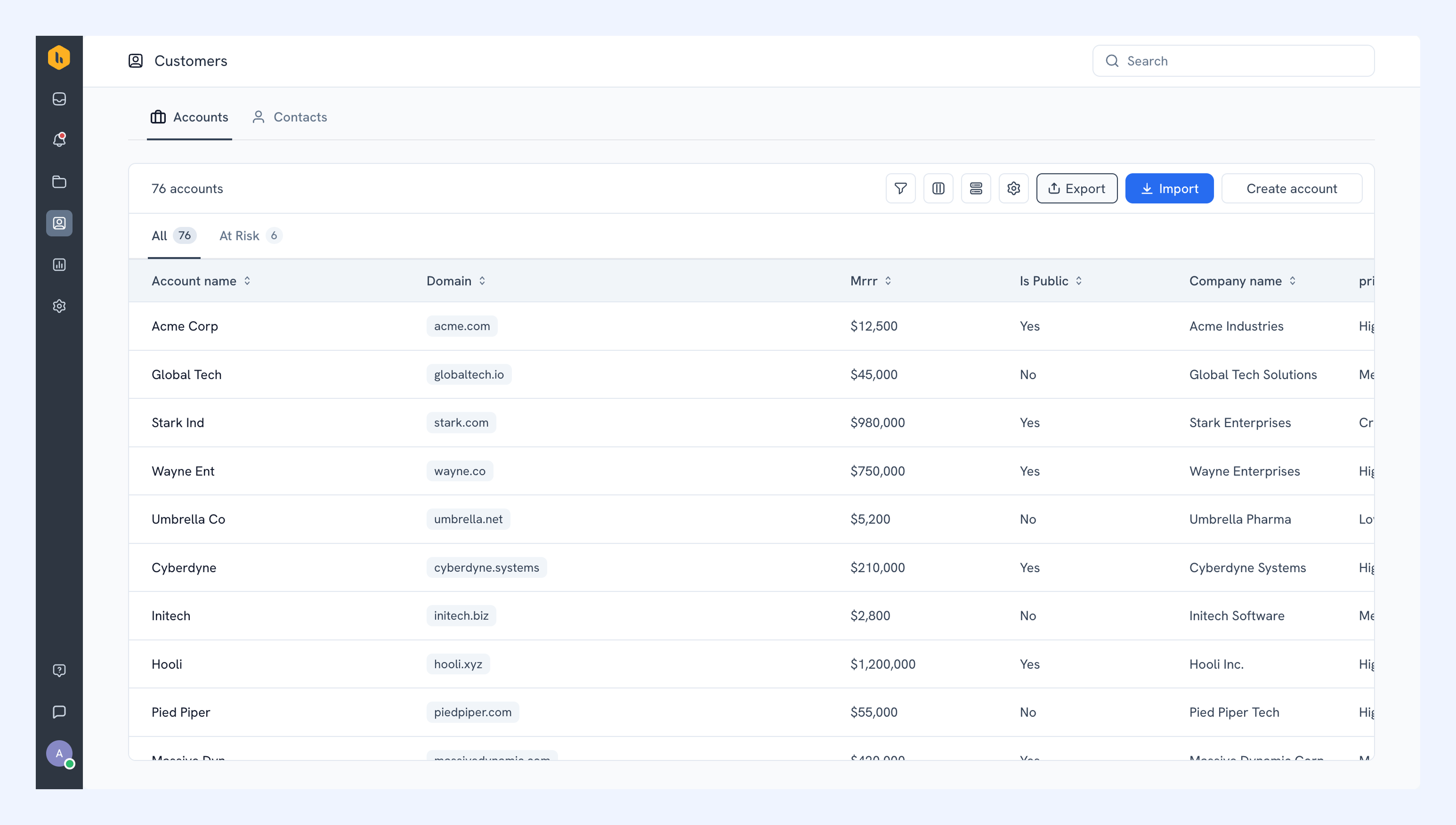 Export your accounts and contacts